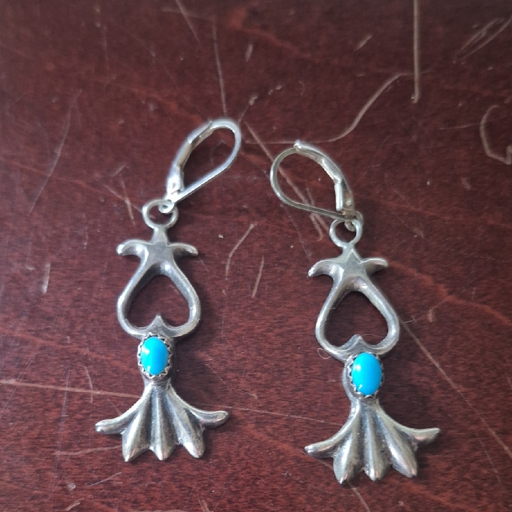 Silver and Turquoise Dangle Earrings